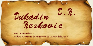 Dukadin Nešković vizit kartica